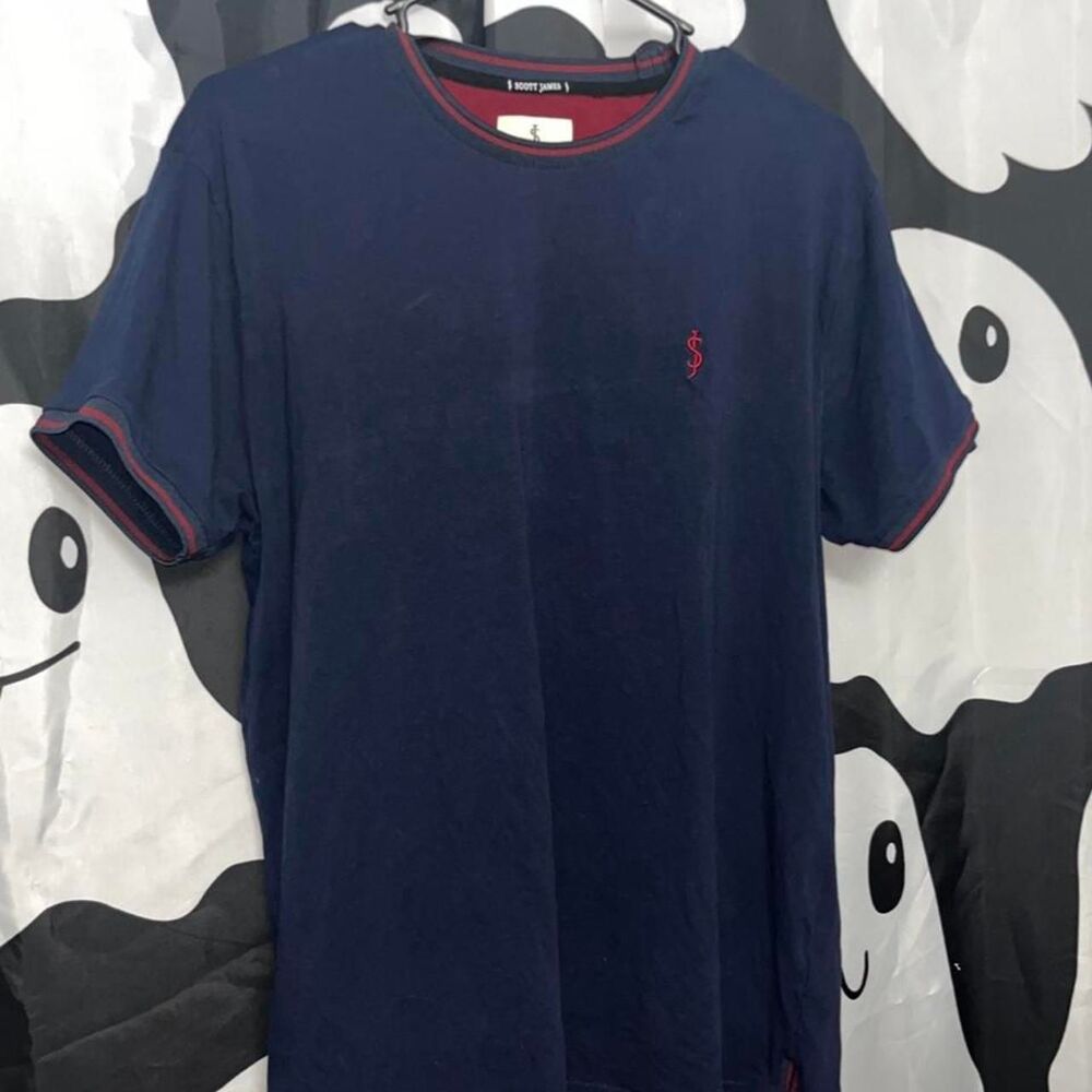 Scott-james Men's Navy and Blue T-shirt